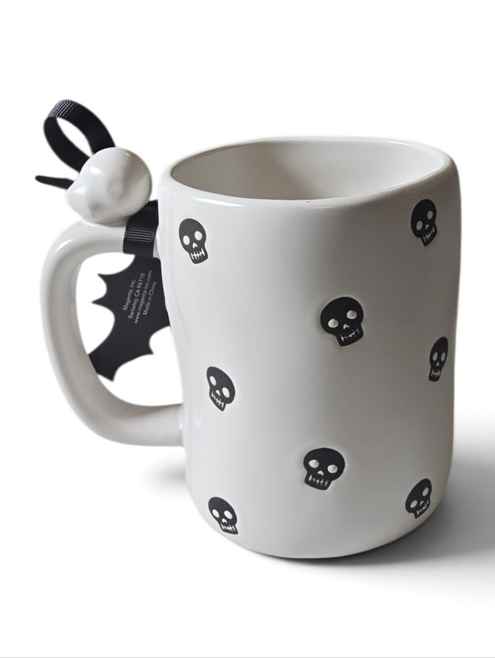 Rae Dunn Death Before Decaf Skull Mug Halloween NWT - Picture 3 of 3